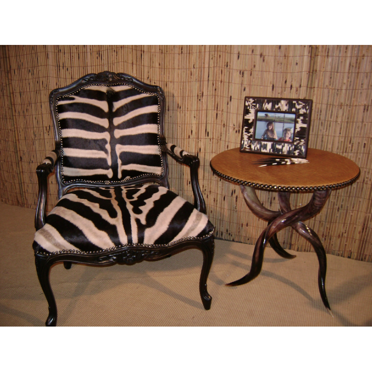 Carved Victorian Zebra Chair – Trophy Room Collection