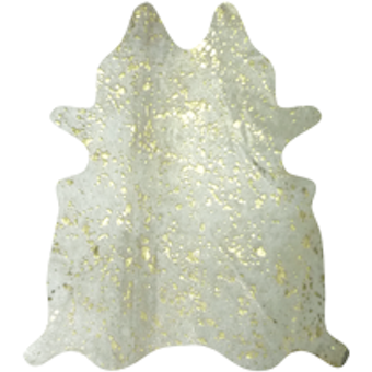 Gold on White Metallic Cowhide - Trophy Room Collection 