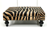 OTTOMAN - XL Stenciled Zebra W/ Double Nail Head Trim