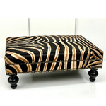 OTTOMAN - XL Stenciled Zebra W/ Double Nail Head Trim