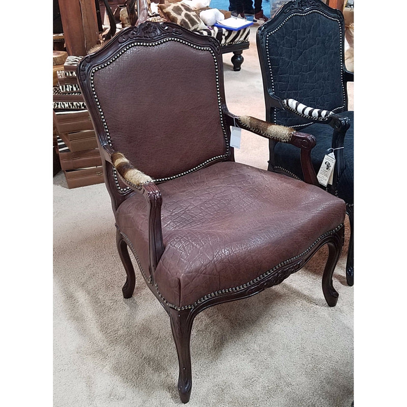 Carved Victorian Chair- Elephant (Tabac) - Trophy Room Collection 