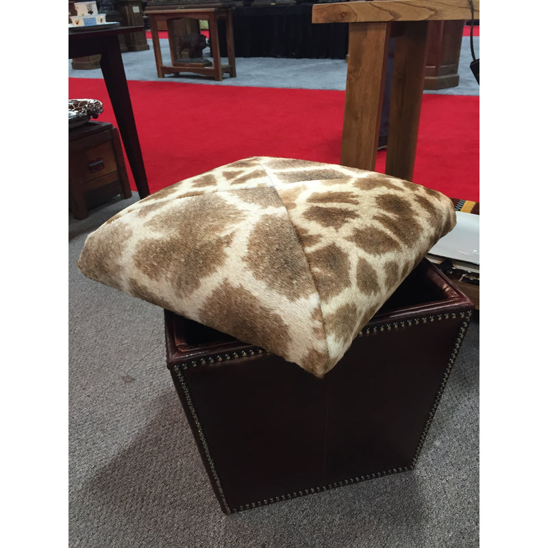 OTTOMAN - Genuine Giraffe Storage - Trophy Room Collection 