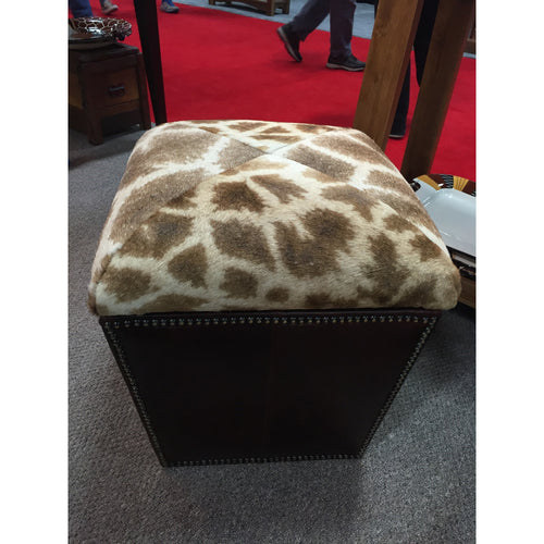 OTTOMAN - Genuine Giraffe Storage - Trophy Room Collection 