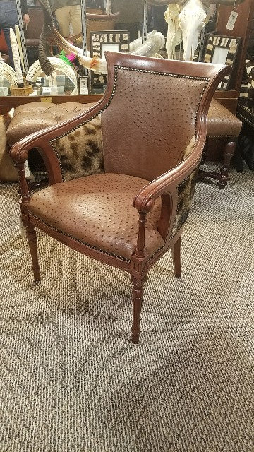 Carved Biedermeier Chair- OSTRICH/GIRAFFE - Trophy Room Collection 