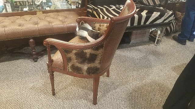 Carved Biedermeier Chair- OSTRICH/GIRAFFE - Trophy Room Collection 