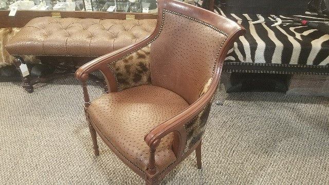 Carved Biedermeier Chair- OSTRICH/GIRAFFE - Trophy Room Collection 