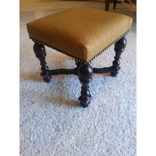 Ostrich Leather Stool - Trophy Room Collection 