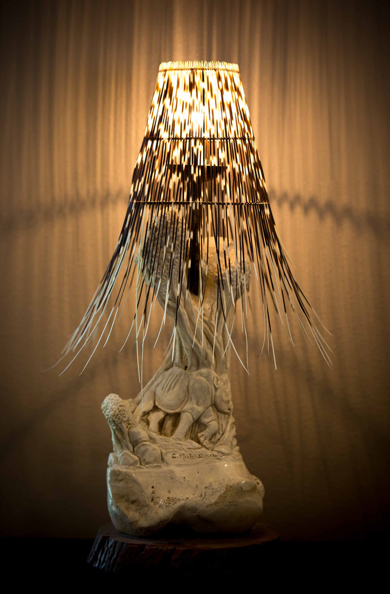 LIGHT SHADE - PORCUPINE QUILL - ROUND (Free Form) - Trophy Room Collection 