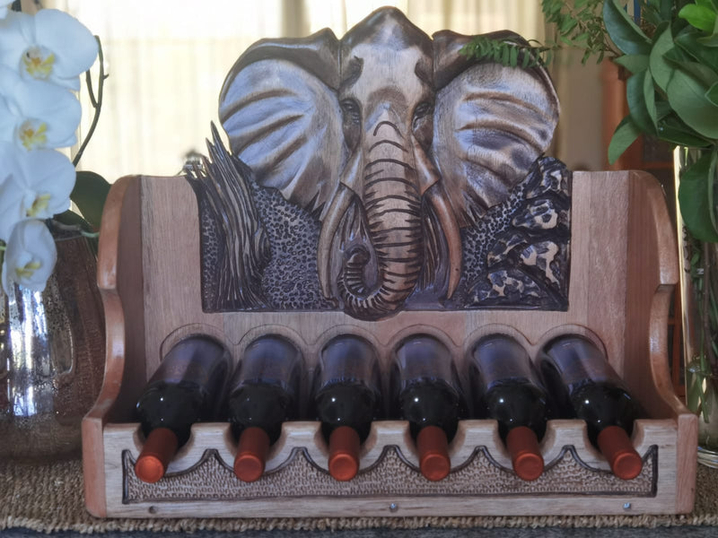 Elephant Wine Holder African 