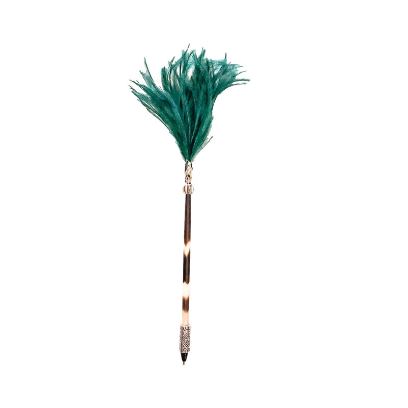 PORCUPINE - Quill Pen with Ostrich Feather - Trophy Room Collection 