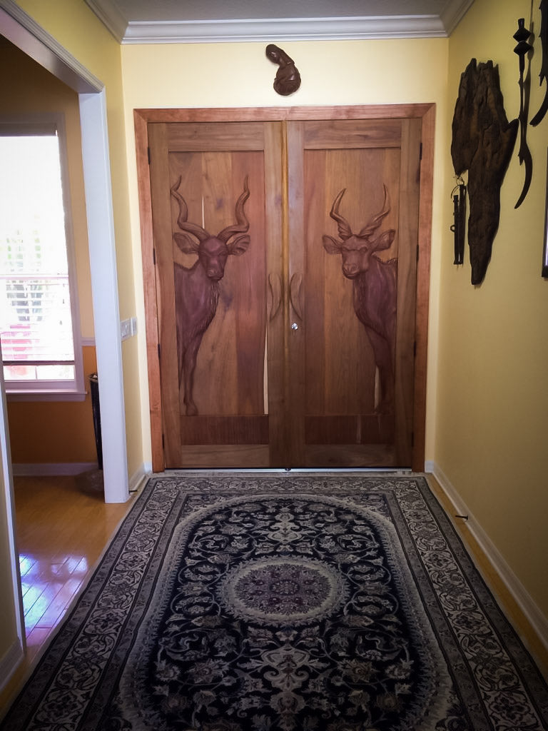 Hand Carved KUDU Doors - Trophy Room Collection 