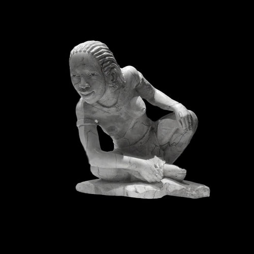 STONE CARVING - Butter Jade Shona Woman - Trophy Room Collection 