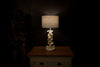 CLOSEOUT : Kudu Inner Horn Upright Piece Lamp &  linen Shade - Trophy Room Collection 