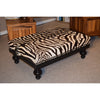 XL Ottoman- Zebra With Crown Moulding - Trophy Room Collection 