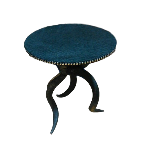 TRIPOD Table - Elephant Table Top with Natural Kudu Base - Trophy Room Collection 