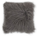 Gray Tibetan Lamb - DOUBLE Sided Pillow (22") - Trophy Room Collection 