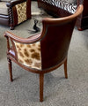 Biedermeier Giraffe Chair w/ Bovine Leather Trim