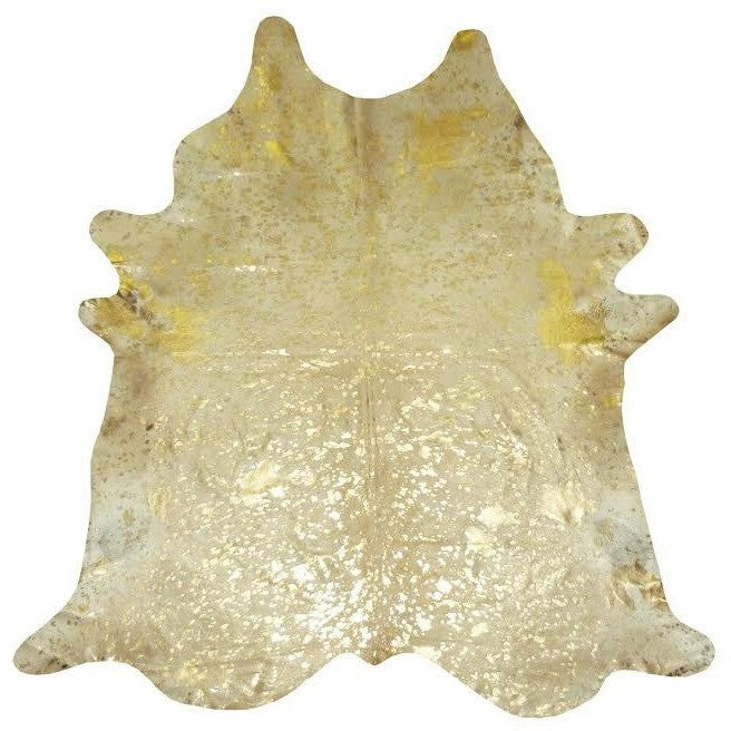 Gold on Beige Metallic Cowhide - Trophy Room Collection 