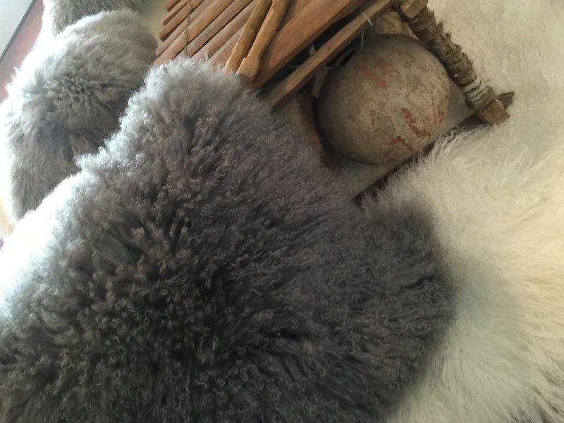 White Tibetan Lamb - SINGLE Sided Pillow (18") - Trophy Room Collection 