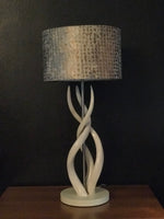 CLOSEOUT : Tripple Kudu Upright Twist lamp & gold Leopard Shade (2) - Trophy Room Collection 