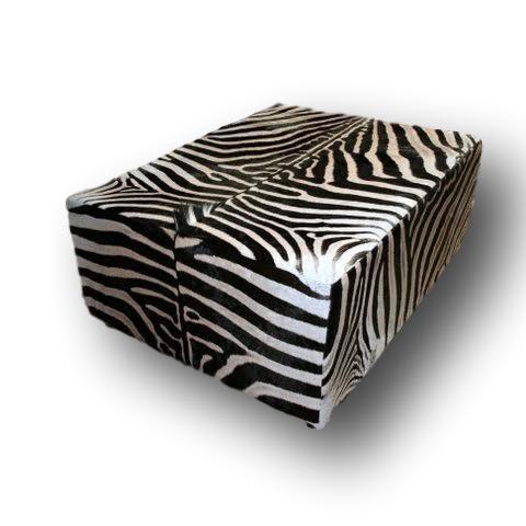 OTTOMAN (King) - Genuine Zebra XXL Oversize - Trophy Room Collection 