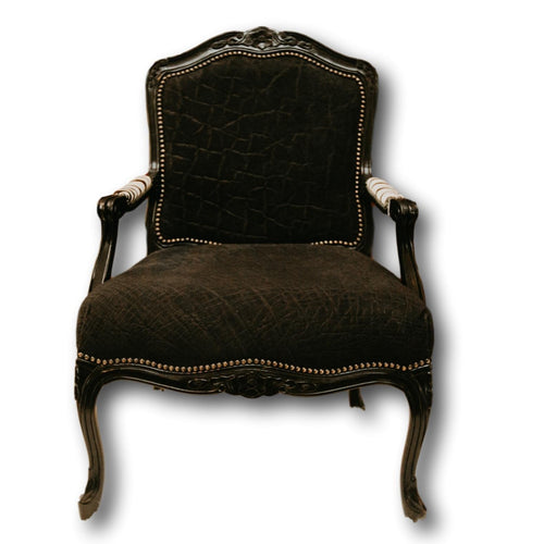Carved Victorian Chair - Black Elephant - Trophy Room Collection 