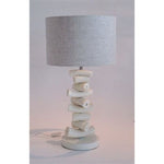 Kudu Inner Horn Upright Piece Lamp & Natural Two-tone linen Shade - Trophy Room Collection 