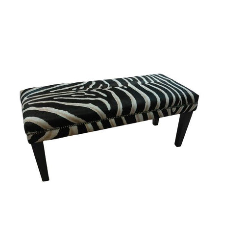 BENCH - Zebra Stencil on Cowhide - Trophy Room Collection 