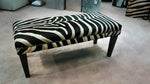 BENCH - Zebra Stencil on Cowhide - Trophy Room Collection 