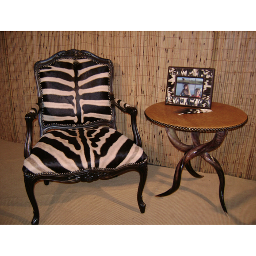 Carved Victorian Zebra Chair - Trophy Room Collection 