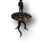 TRIPOD Table - Giraffe Table Top with Natural Kudu Base - Trophy Room Collection 