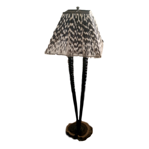 TABLE LAMP DOUBLE GEMSBOK POLISHED - Trophy Room Collection 