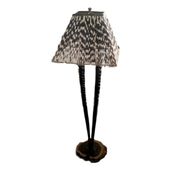 TABLE LAMP DOUBLE GEMSBOK POLISHED - Trophy Room Collection 