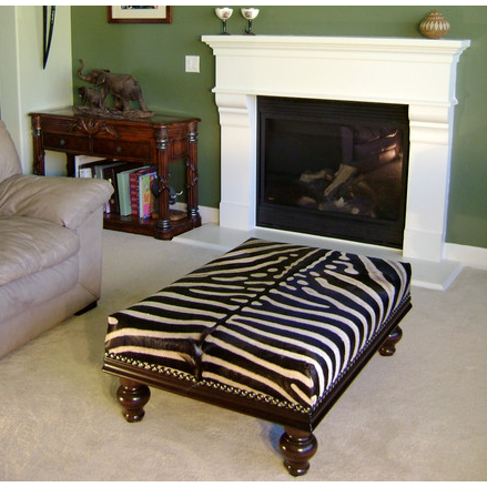 OTTOMAN - XL Genuine Zebra - Trophy Room Collection 