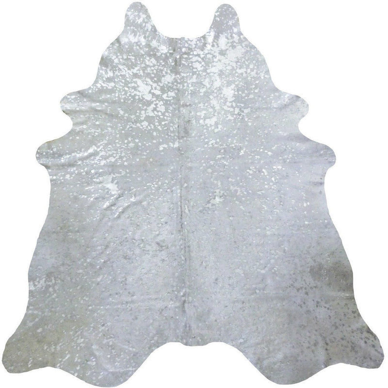 Silver Metallic on White Cowhide - Trophy Room Collection 