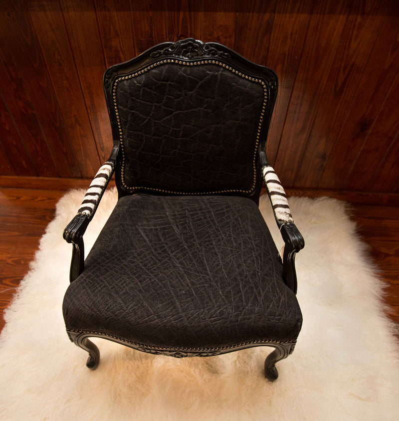 Carved Victorian Chair - Black Elephant - Trophy Room Collection 