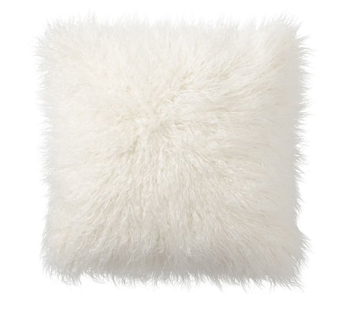White Tibetan Lamb - DOUBLE Sided Pillow (18") - Trophy Room Collection 