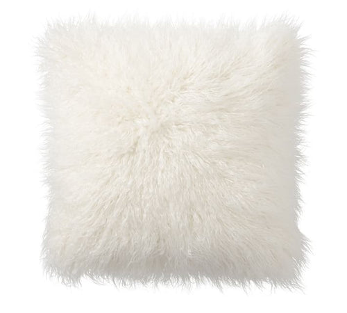 White Tibetan Lamb - SINGLE Sided Pillow (18") - Trophy Room Collection 