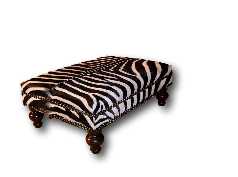 OTTOMAN - XL Genuine Zebra - Trophy Room Collection 