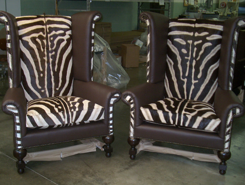Zebra Wingback Chair- Trophy Room Collection SCi 