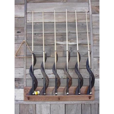 Kudu horn billiard cue holder (SET of 6) -  CHOOSE YOUR BASE - Trophy Room Collection 