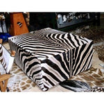 OTTOMAN (King) - Genuine Zebra XXL Oversize - Trophy Room Collection 