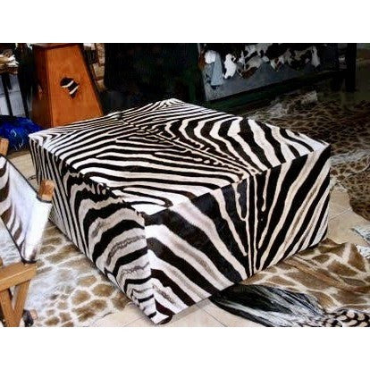 OTTOMAN (King) - Genuine Zebra XXL Oversize - Trophy Room Collection 