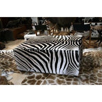 OTTOMAN (King) - Genuine Zebra XXL Oversize - Trophy Room Collection 