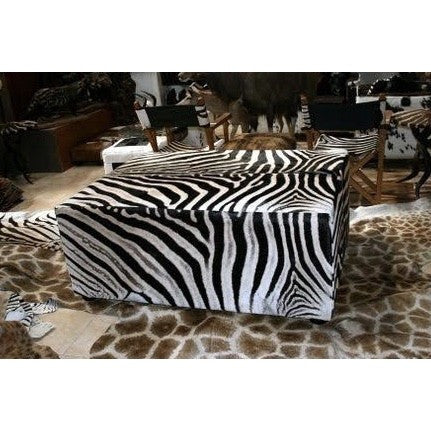 OTTOMAN (King) - Genuine Zebra XXL Oversize - Trophy Room Collection 