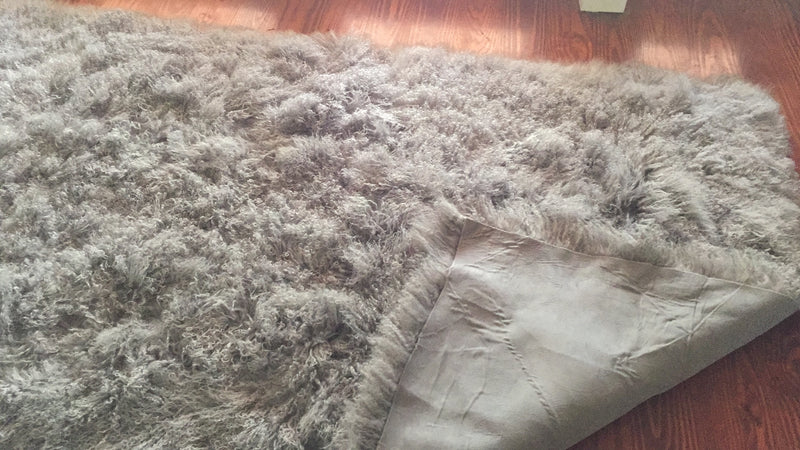 Grey Tibetan Lamb Throw / Various sizes - Trophy Room Collection 