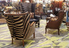 Wing Back Wrap Chair in Zebra - Trophy Room Collection 