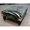 OTTOMAN - XL Stenciled Zebra W/ Double Nail Head Trim - Trophy Room Collection 