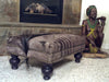 OTTOMAN - Wildebeest with Double Nailhead - Trophy Room Collection 