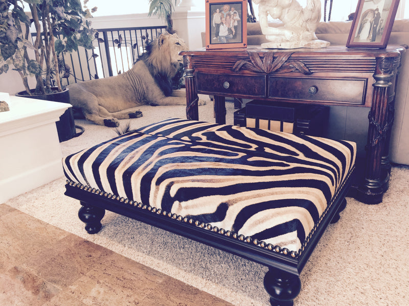 OTTOMAN - XL Genuine Zebra - Trophy Room Collection 